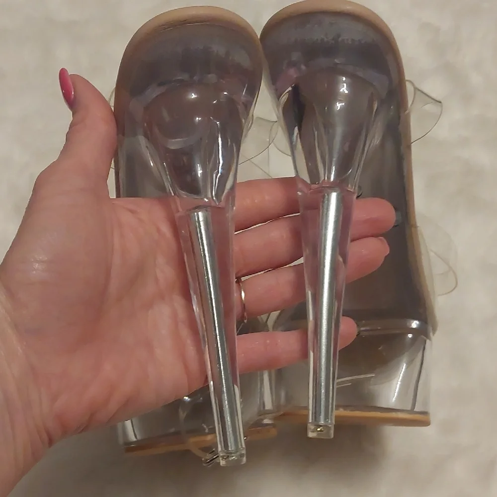 Fashion Nova Clear Stiletto Heels - Picture 7 of 15